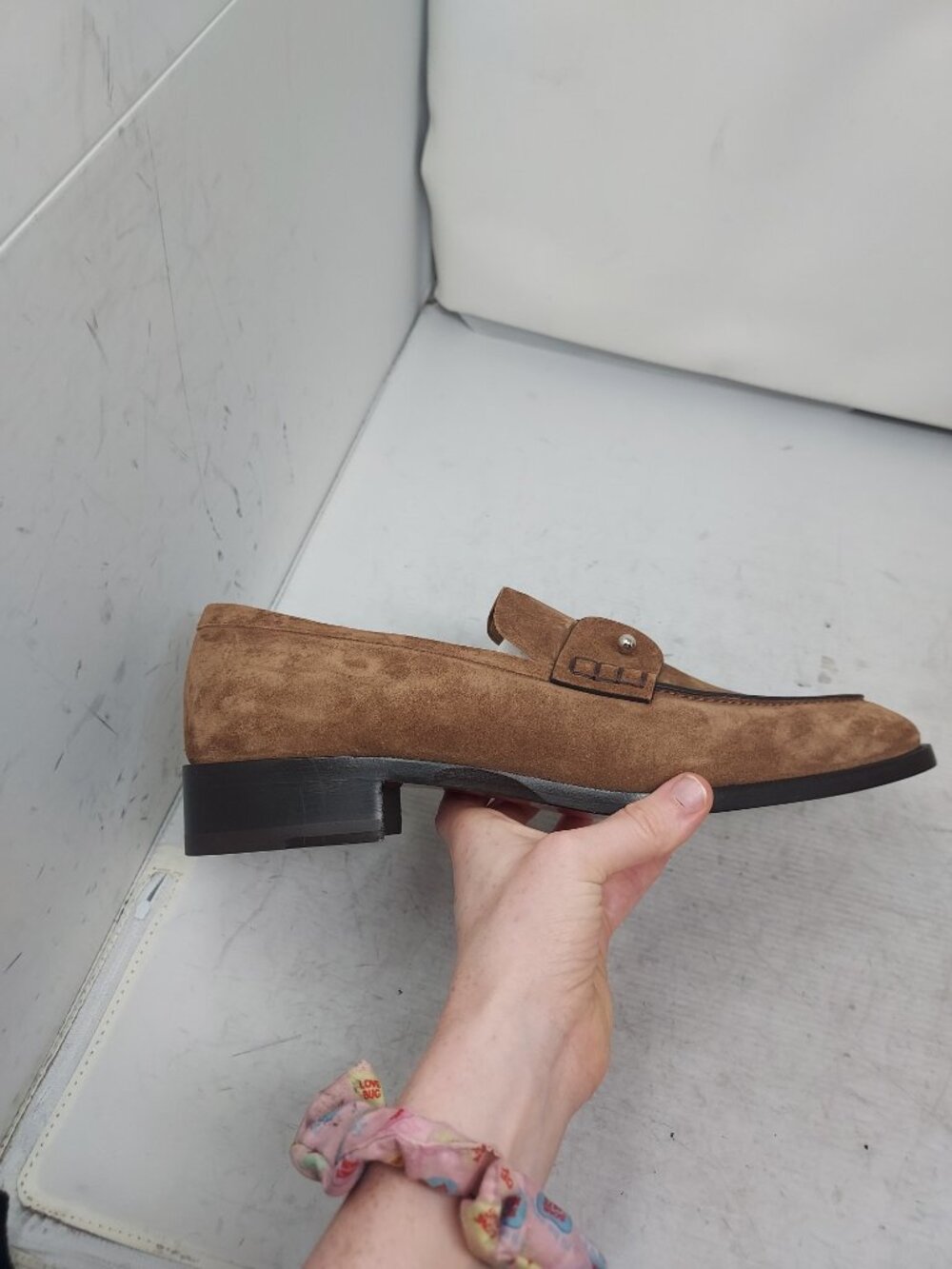 CHRISTIAN LOUBOUTIN MENS Chambelimoc Hardware Brown Suede Loafer - Picture 10 of 12